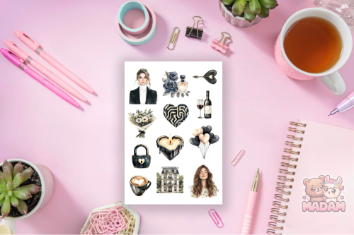Naklejki Foliowe 13x19 Minimalistyczne Walentynki – Subtelna miłość MaDam Creative