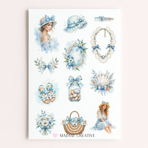 Naklejki Foliowe 13x19 Urocza Plaża – Pastelowe wybrzeże i morski klimat MaDam Creative