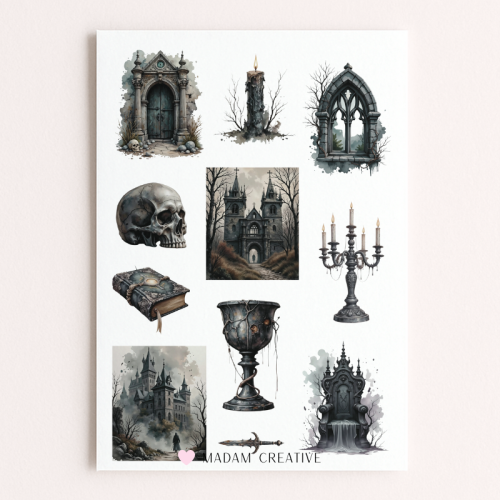 Naklejki Foliowe 13x19 Nawiedzony Zamek – Duchy i średniowieczny klimat MaDam Creative