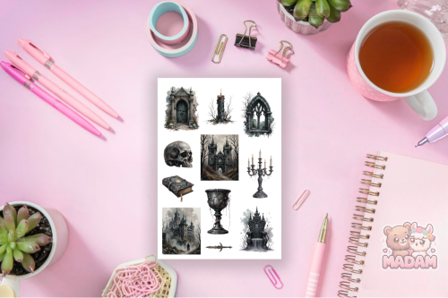 Naklejki Foliowe 13x19 Nawiedzony Zamek – Duchy i średniowieczny klimat MaDam Creative
