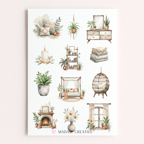 Naklejki Foliowe 13x19 Boho Wnętrza – Makramy i naturalne dekoracje MaDam Creative