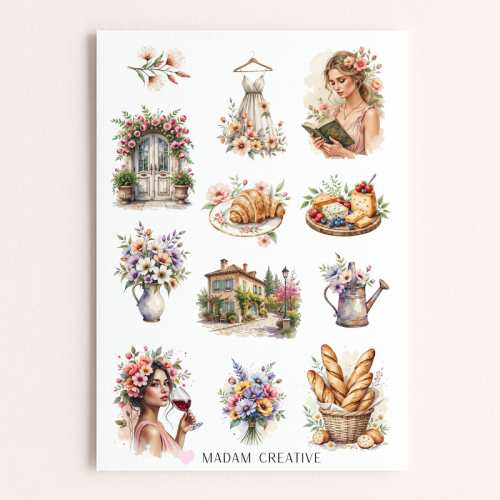 Naklejki Foliowe 13x19 Francuska Willa – Rustykalny klimat wsi MaDam Creative