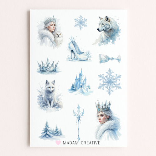 Naklejki Foliowe 13x19 Królowa Lodu – Zimowe królestwo śniegu MaDam Creative