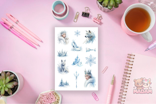 Naklejki Foliowe 13x19 Królowa Lodu – Zimowe królestwo śniegu MaDam Creative