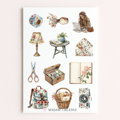 Naklejki Foliowe 13x19 Boho Planner – Artystyczne Notatki MaDam Creative