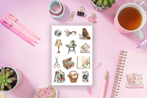Naklejki Foliowe 13x19 Boho Planner – Artystyczne Notatki MaDam Creative
