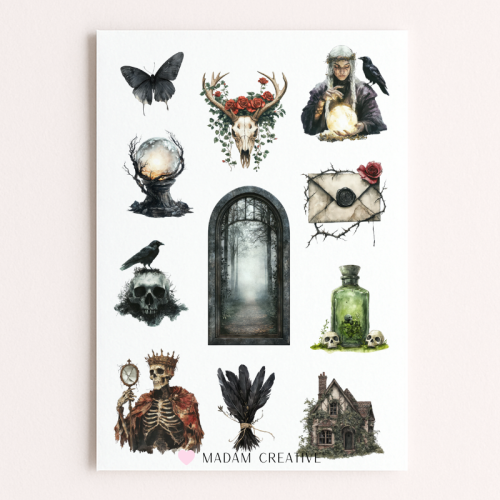 Naklejki Foliowe 13x19 Dark Gothic Halloween – Mroczny Styl MaDam Creative