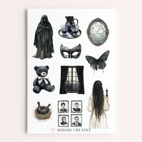 Naklejki Foliowe 13x19 Nawiedzony dom Halloween – Straszydła i Duchy MaDam Creative