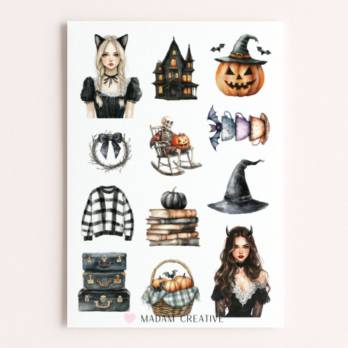 Naklejki Foliowe 13x19 Halloween – Duchy i Dynie MaDam Creative