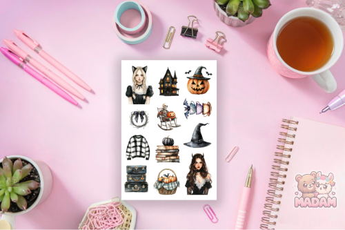 Naklejki Foliowe 13x19 Halloween – Duchy i Dynie MaDam Creative