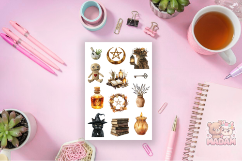 Naklejki Foliowe 13x19 Boho Magia – Księżyce i Kryształy MaDam Creative