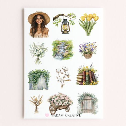 Naklejki Foliowe 13x19 Pastelowe Szepty – Delikatne Kwiaty MaDam Creative