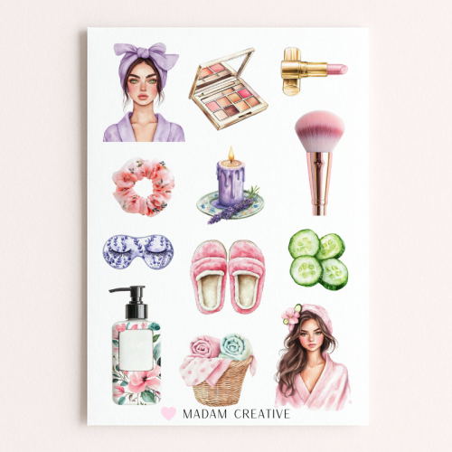 Naklejki Foliowe 13x19 Dzień w Spa – Relaks i Pielęgnacja MaDam Creative