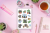 Naklejki Foliowe 13x19 Kawaii Czarny Kot i Rośliny – Jesienny Klimat MaDam Creative