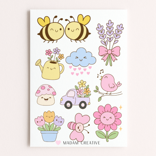 Naklejki Foliowe 13x19 Słodka wiosna MaDam Creative