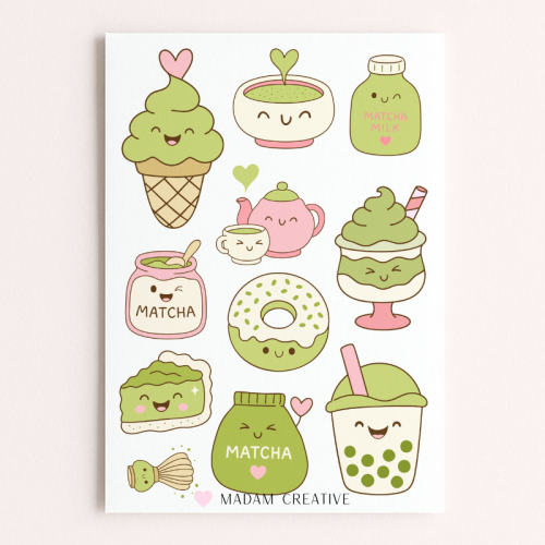Naklejki Foliowe 13x19 Herbata Matcha MaDam Creative