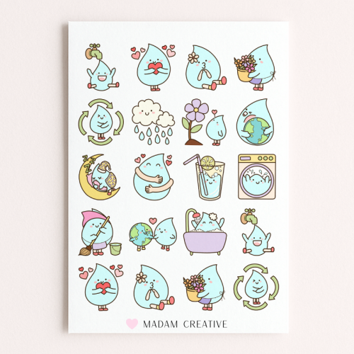 Naklejki Foliowe 13x19 Światowy Dzień Wody MaDam Creative