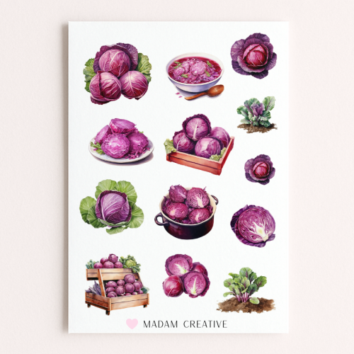 Naklejki Foliowe 13x19 Czerwona kapusta MaDam Creative