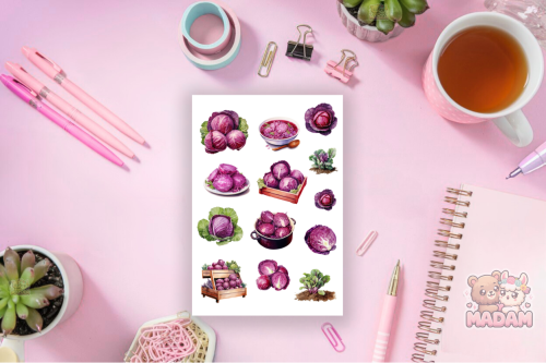 Naklejki Foliowe 13x19 Czerwona kapusta MaDam Creative