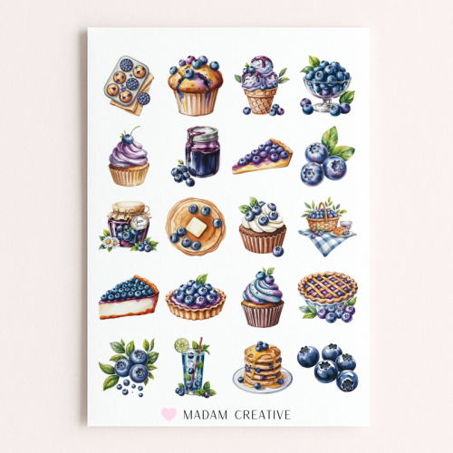 Naklejki Foliowe 13x19 Słodka borówka MaDam Creative