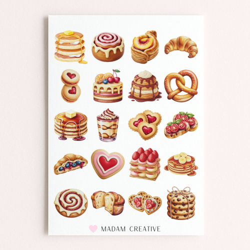 Naklejki Foliowe 13x19 Ciasto Kawaii Bakery MaDam Creative