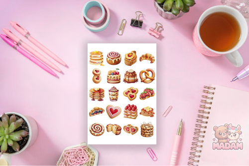 Naklejki Foliowe 13x19 Ciasto Kawaii Bakery MaDam Creative