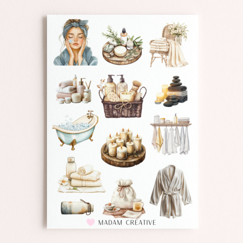 Naklejki Foliowe 13x19 Rustykalny Relaks – Świece i Chwile dla Siebie MaDam Creative