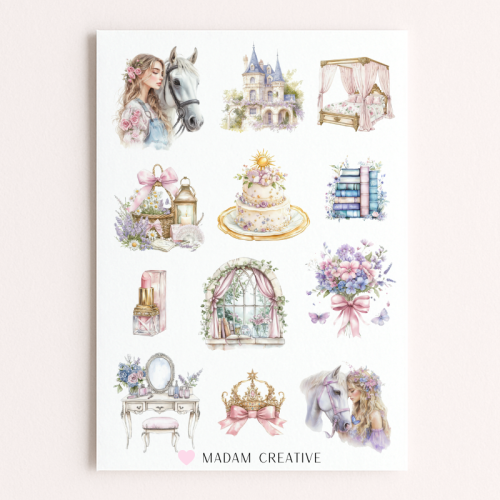 Naklejki Foliowe 13x19 Pastelowa Księżniczka – Bajkowy Świat MaDam Creative