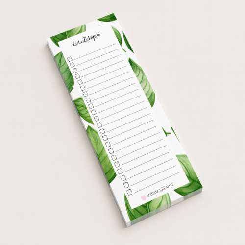 5906040454344Lista zakupów magnetyczna na lodówkę 9x21 50 kartek botaniczna zielone liście MaDam Creative.png