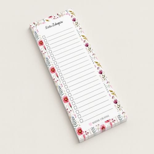 5906040454290Lista zakupów magnetyczna na lodówkę 9x21 50 kartek kwiatowa jasna MaDam Creative.png