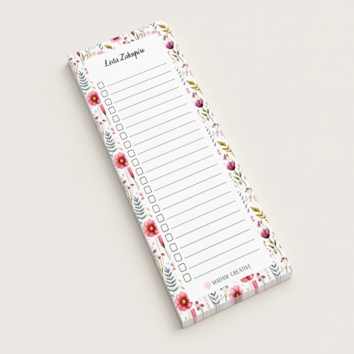 5906040454290Lista zakupów magnetyczna na lodówkę 9x21 50 kartek kwiatowa jasna MaDam Creative.png