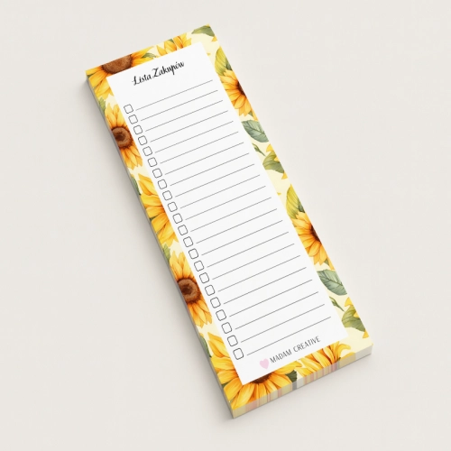 5906040454122 Lista zakupów magnetyczna na lodówkę 9x21 50 kartek słoneczniki MaDam Creative.png