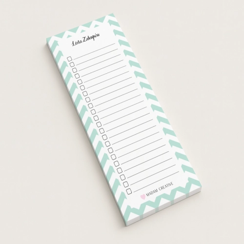 5906040454221Lista zakupów magnetyczna na lodówkę 9x21 50 kartek miętowa geometryczna MaDam Creative.png