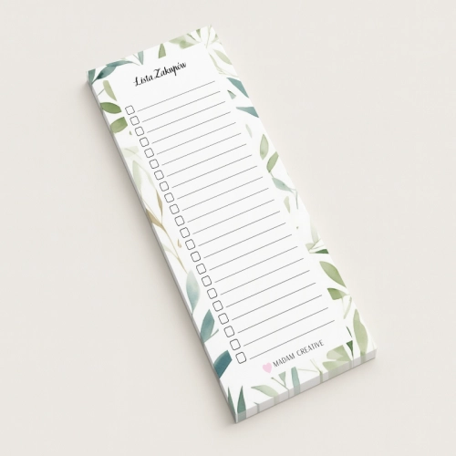 5906040454269Lista zakupów magnetyczna na lodówkę 9x21 50 kartek botaniczna jasne liście MaDam Creative.png