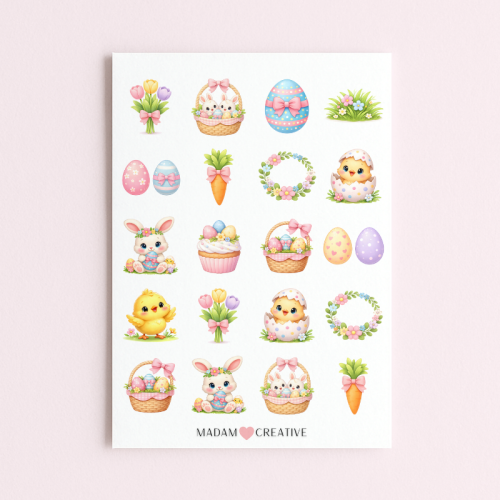 5906040455334_Naklejki Foliowe 13x19 Uroczy Zajączek i Kurczaczek Wielkanocny MaDam Creative.png