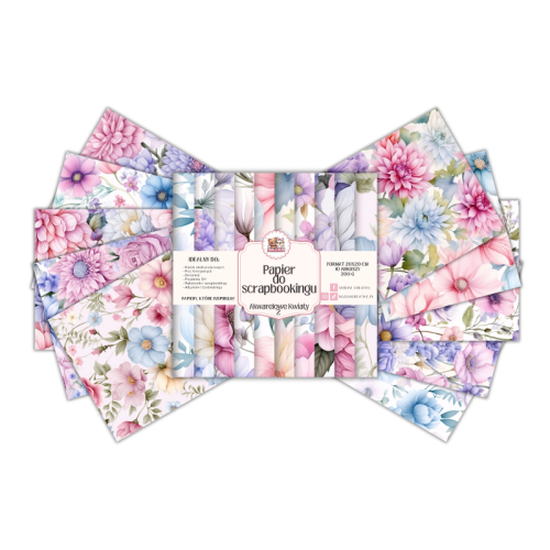 Papier do scrapbookingu 20x20 cm 200 g 10 wzorów Pastelowe Akwarelowe Kwiaty 2 MaDam Creative.png