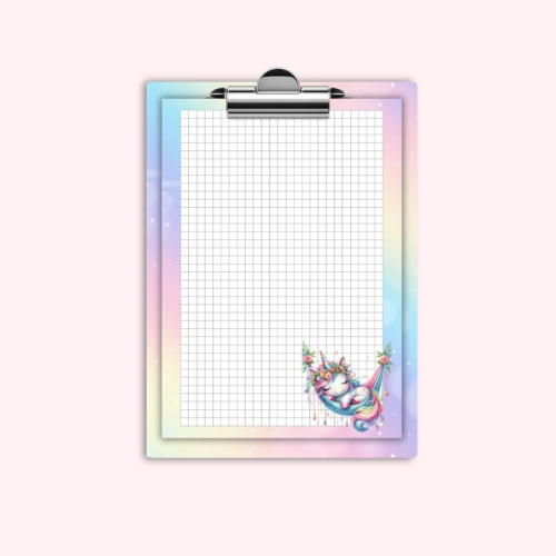 Deska z klipem magnetyczna A6 z notesem Sweet Dreams Jednorożec Tęczowy MaDam Creative