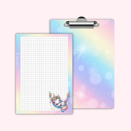 Deska z klipem magnetyczna A6 z notesem Sweet Dreams Jednorożec Tęczowy MaDam Creative