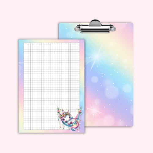 Deska z klipem magnetyczna A6 z notesem Sweet Dreams Jednorożec Tęczowy MaDam Creative
