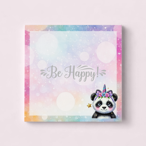 Karteczki do notowania 7,5x7,5 cm 50 szt panda jednorożec Be Happy MaDam Creative