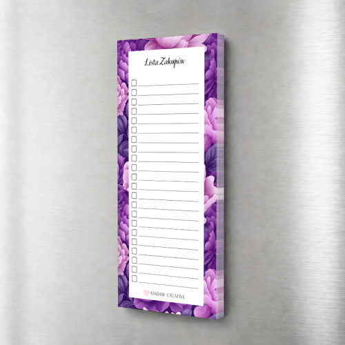 5906040462783_Lista zakupów magnetyczna na lodówkę 9x21 50 kartek kwiaty fioletowe MaDam Creative (2).png