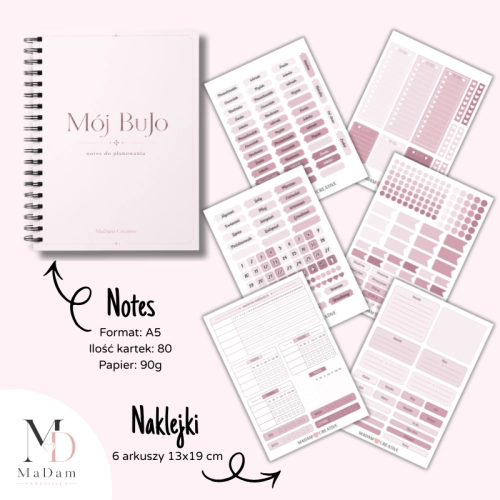5906040463285 Zestaw Bullet Journal A5 Twój pierwszy BuJo Soft Pink MaDam Creative (2).png