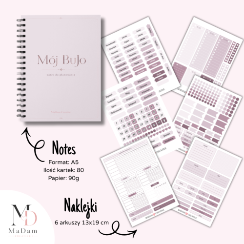 5906040463322 Zestaw Bullet Journal A5 Twój pierwszy BuJo Mauve Cocoa MaDam Creative (2).png