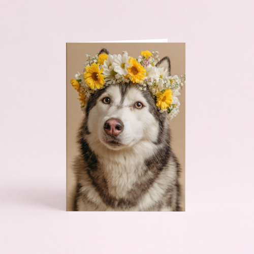 5906040460987 Kartka pies husky z kwiatami Dla Ciebie MaDam Creative (2).png