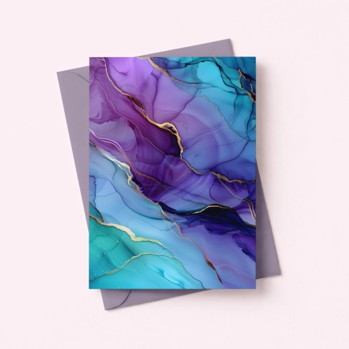 5906040460147 Kartka elegancka abstrakcja turkus fiolet Dla Ciebie MaDam Creative.png