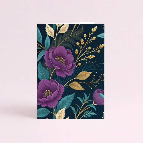 5906040460062 Kartka elegancka kwiaty granat złoto Dla Ciebie MaDam Creative (2).png