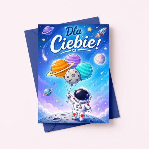 5906040459769 Kartka dla dziecka kosmos astronauta planety urodziny MaDam Creative.png