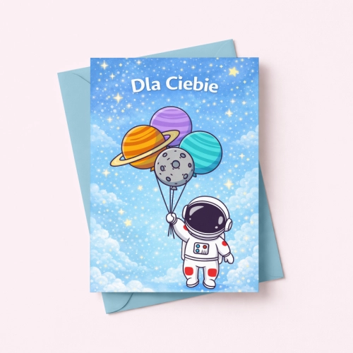 5906040459752 Kartka dla dziecka kosmos astronauta balony urodziny MaDam Creative.png