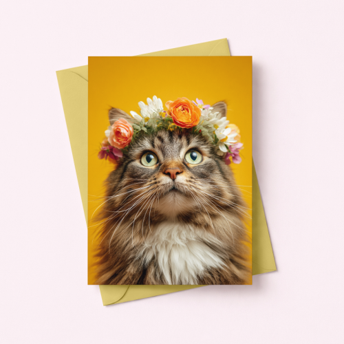5906040460659 Kartka kot z kwiatami kolorowa Dla Ciebie MaDam Creative.png