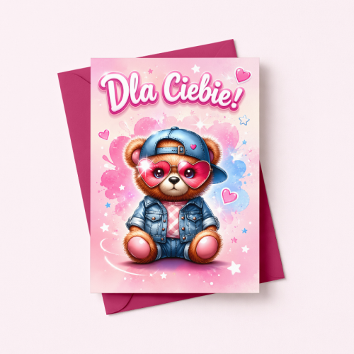5906040460116 Kartka dla dziecka miś w okularach i kurtce Dla Ciebie MaDam Creative.png